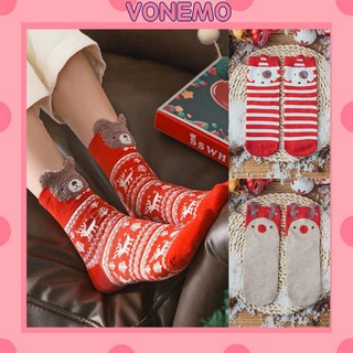 Tất Noel Vonemo tất giáng sinh cổ cao dày dặn ấm áp cực xinh TN122