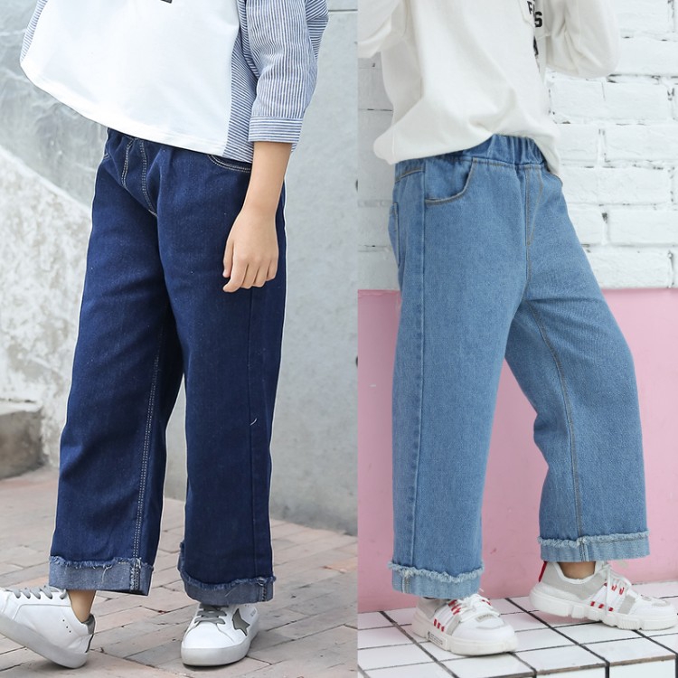 Quần jeans ống loe phong cách Hàn Quốc thời trang dành cho bé gái