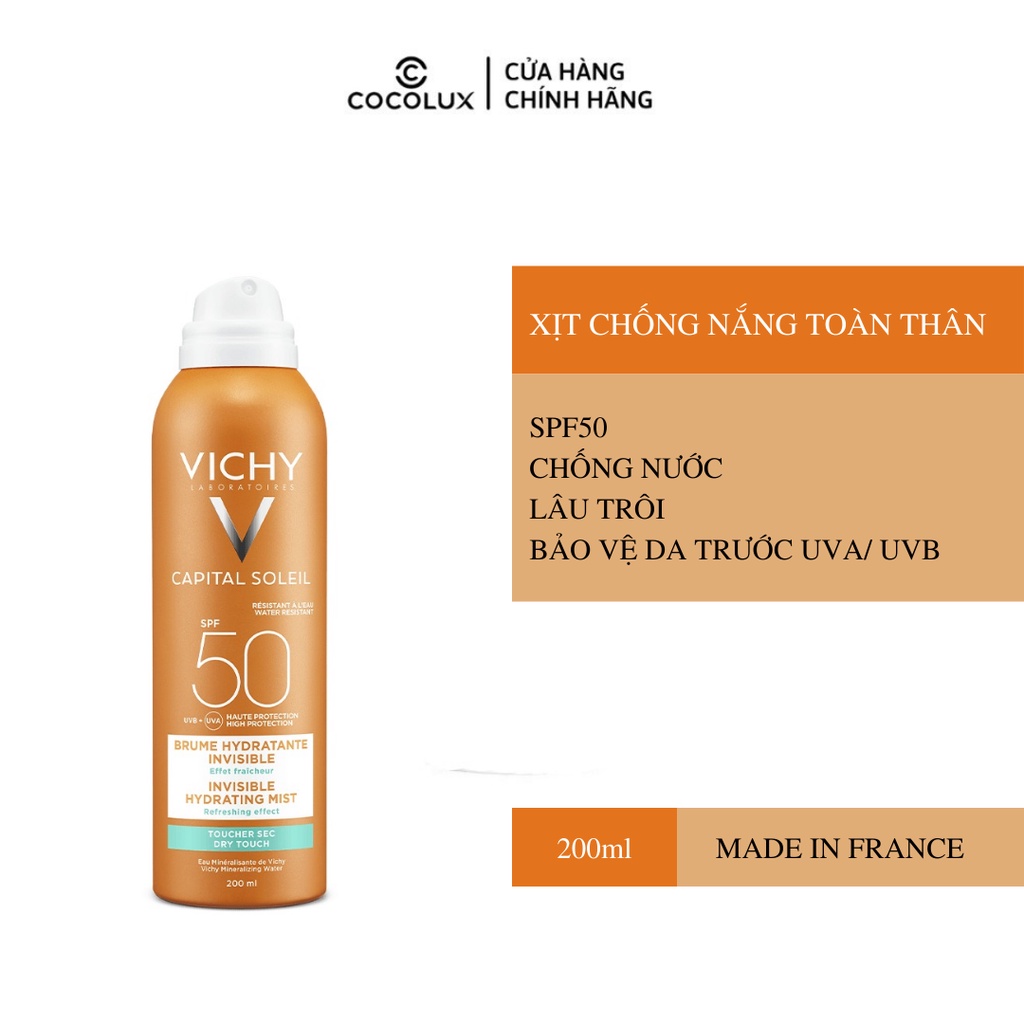 Xịt Chống Nắng Toàn Thân SPF50 Vichy Captial Ideal Soleil 200ml