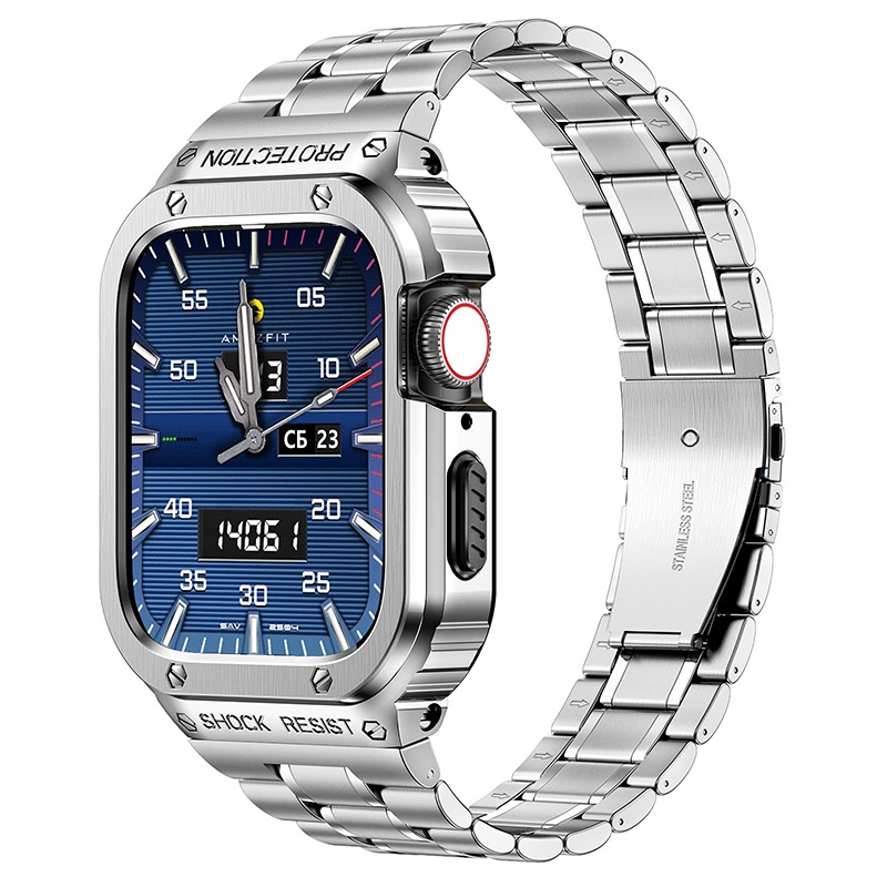 Bộ Dây Đeo Sang Trọng 45mm 45 44 mm Bằng Thép Không Gỉ Cho Đồng Hồ Thông Minh Apple Watch series 4 5 SE 6 7