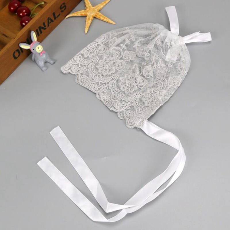 Mũ Trùm Đầu Phối Ren Hoa Dễ Thương Cho Bé Gái