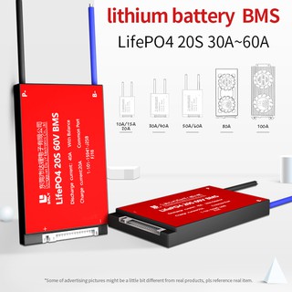 Hệ thống quản lý pin 20S BMS 60V LiFePO4 BMS 30A 40A 50A với dòng điện thấp cho pin lithium
