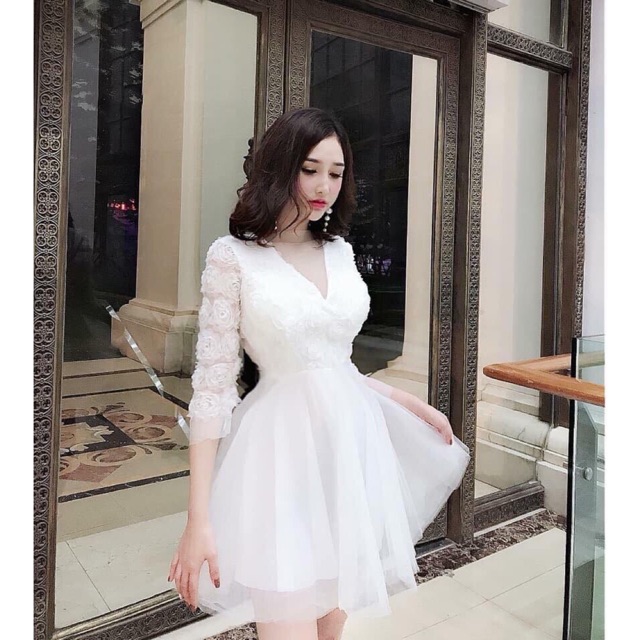 Đầm xoè hoa hồng MH