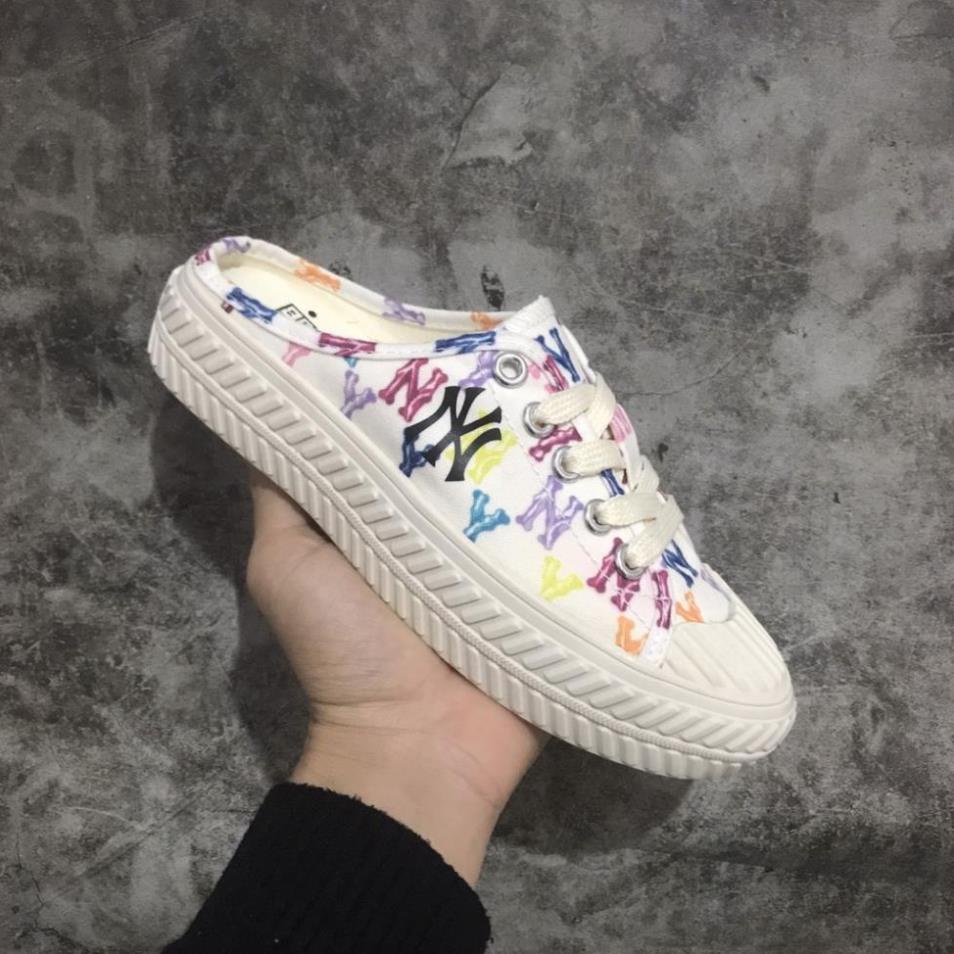 Giày sneaker Sục MLB ny đạp gót các màu cho nữ 2022