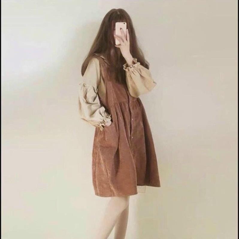 Váy Yếm Dáng Baby Doll +Kèm Áo Hàng Quảng Châu Y528 - Lolla_Fashion
