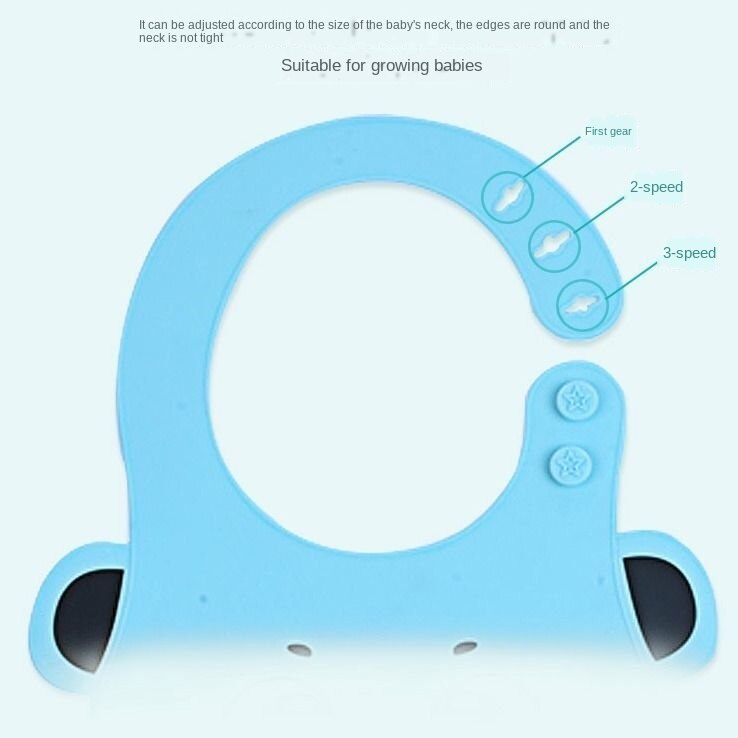 Yếm ăn bằng silicon chống thấm nước họa tiết hoạt hình có thể điều chỉnh cho bé
