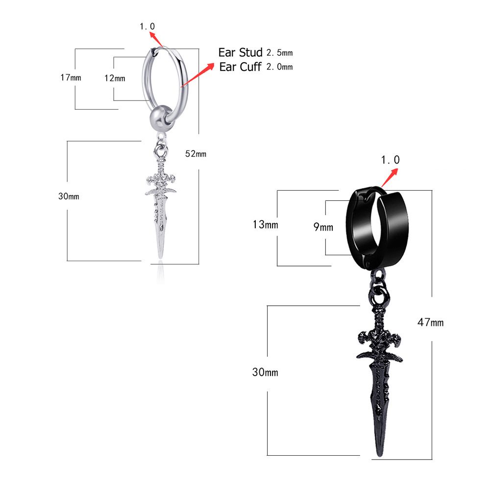 Khuyên kẹp vành tai bằng thép không gỉ hình chữ thập kiểu Hàn trẻ trung thời trang cho nam và nữ