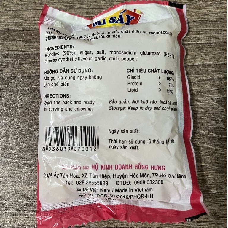 10 gói mì tôm trẻ em Miu Miu 20g