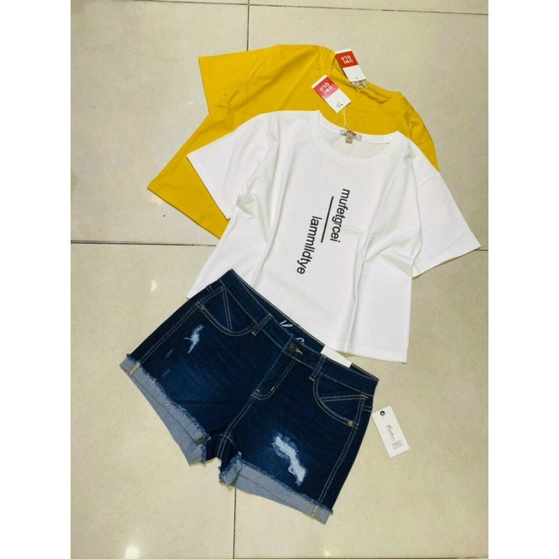 Áo thun cotton croptop lửng