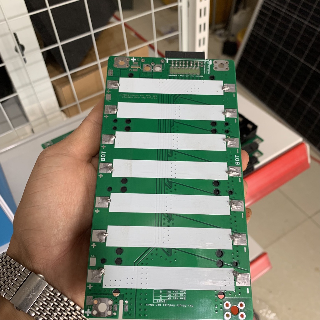 Khay Pin 18650, 7S, 25V, BMS Kết Nối Qua Jack IDE, 16 Pin