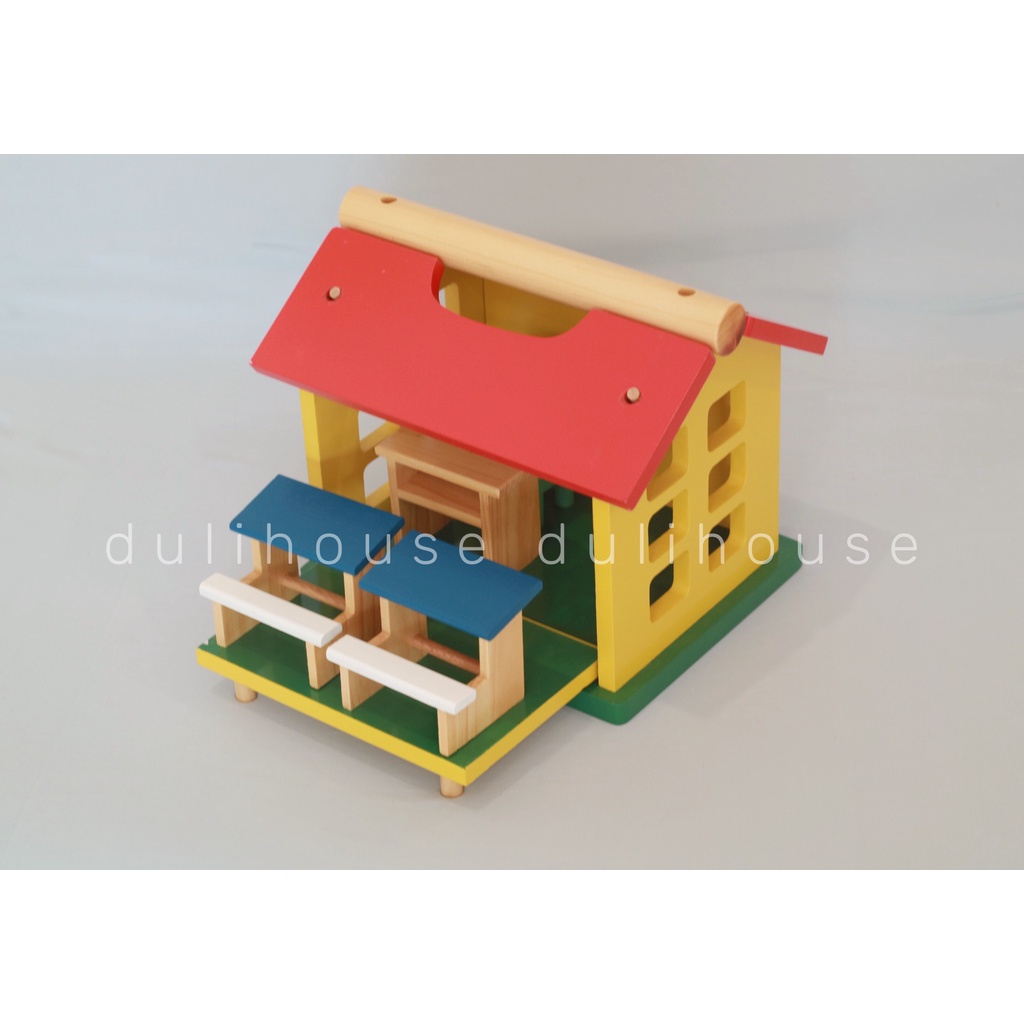 Đồ chơi Gỗ mô hình trường học - Màu sắc tươi sáng khuyến khích các kỹ năng vận động, an toàn cho bé