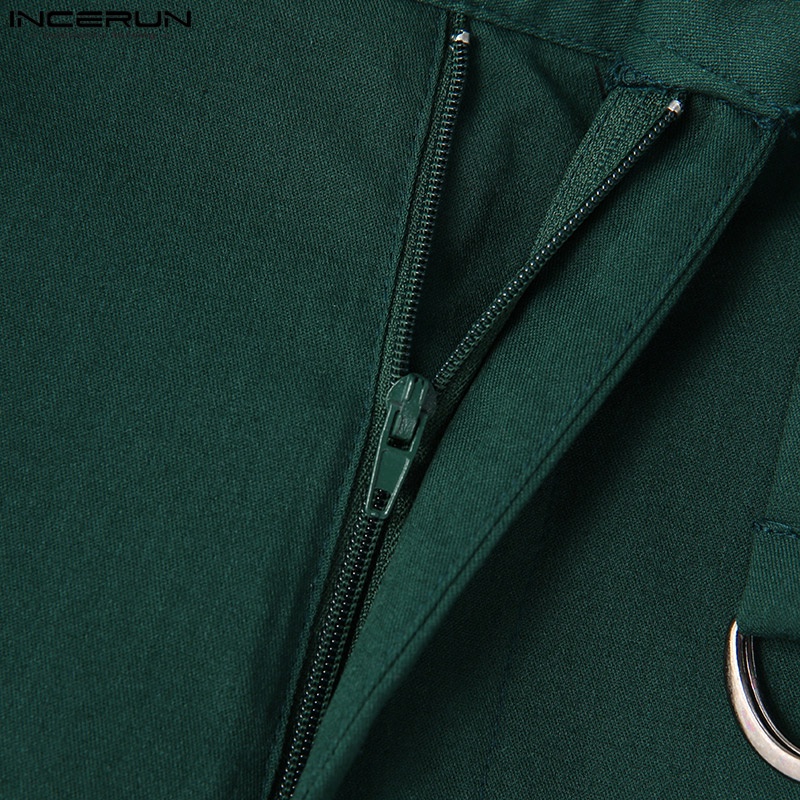 Quần dài INCERUN ống rộng màu trơn thời trang công sở cho nam giới