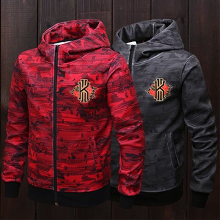 Áo Khoác Hoodie Phối Khóa Kéo Thêu Hoa Thời Trang Cho Nam