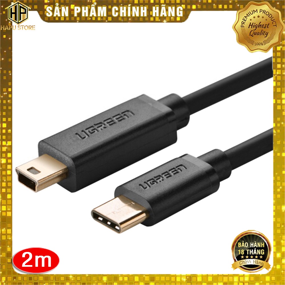 Cáp USB Type-C sang Mini USB 2.0 Ugreen 30188 30187 cao cấp - Hapustore