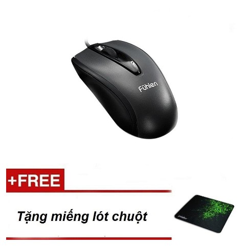 COMBO 02 Chuột máy tính Fuhlen L102 KM miếng lót chuột độ bám cực tốt