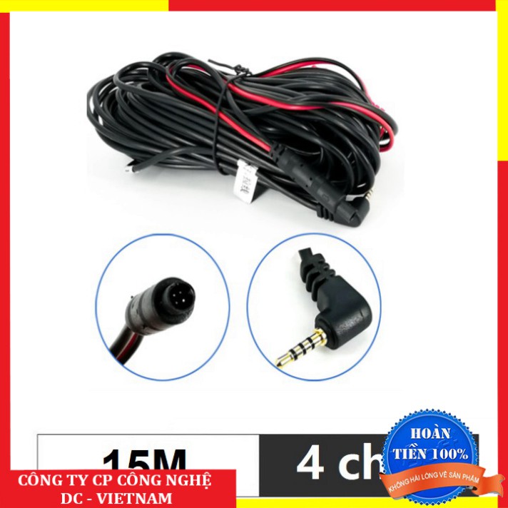 Sản phẩm  Bộ dây tín hiệu kết nối camera hành trình và camera lùi, jack 2.5mm, 4 chân, dài 15m-PHD-2019008 ..