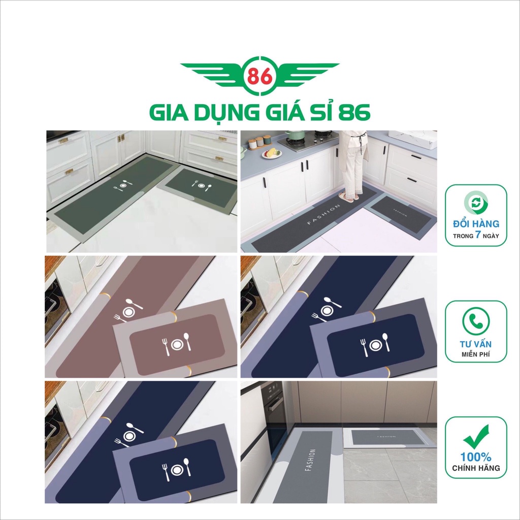 Thảm Bếp Silicon Chống Trơn Trượt Siêu Thấm Hút Hiện Đại Mẫu Mới