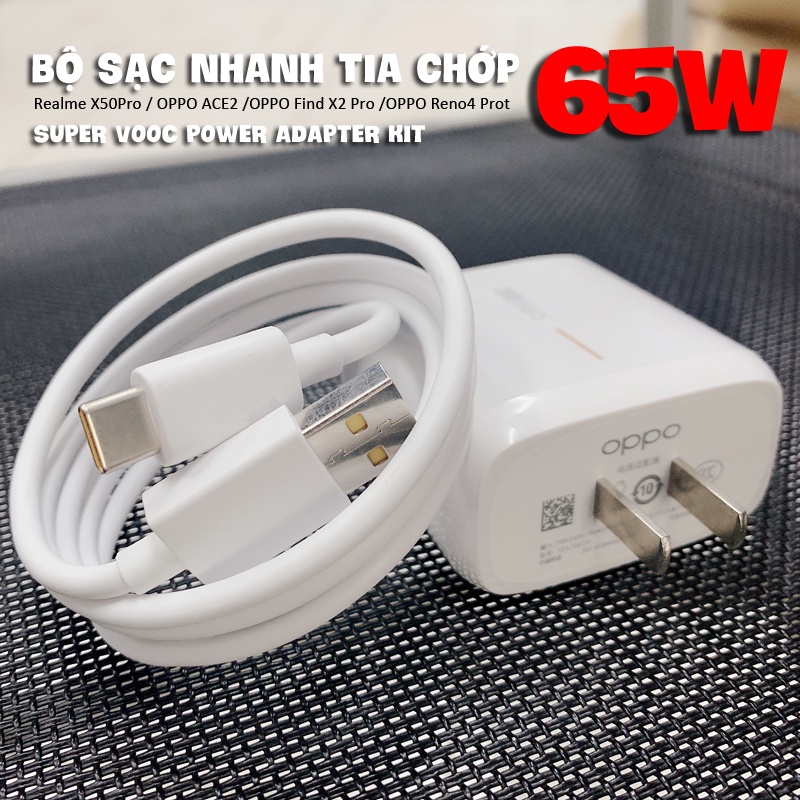 Bộ củ sạc nhanh SUPER VOOC 65W dành cho các loại điện thoại của Oppo/Realme
