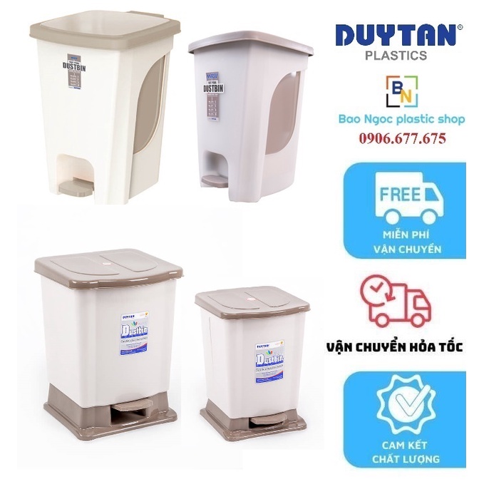 Thùng rác đạp nhựa Duy Tân Nhí/Nhỏ/Trung/Lớn