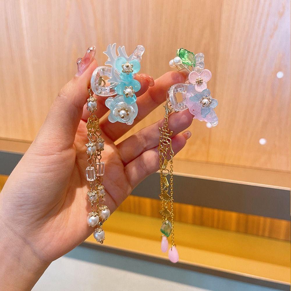 Trâm Cài Tóc Đính Hoa Tua Rua Phong Cách Trung Hoa Cổ Điển