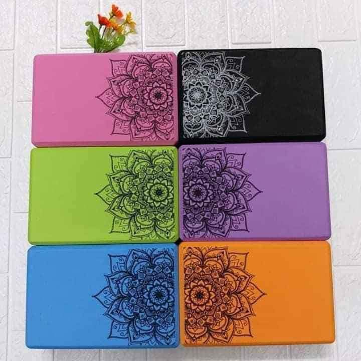 GẠCH TẬP YOGA IN HOA MANDALA (LOẠI 1) Nặng 200gr 1 viên