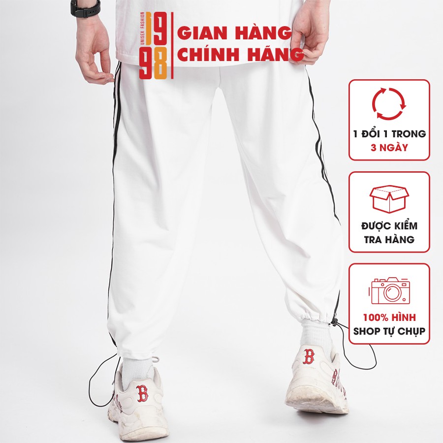 Quần jogger nam nữ 3 sọc form ống rộng suông hoặc rút dây ( Ảnh Thật ) thương hiệu 1998