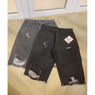 🔅Quần Jeans Ngố Xám Rách Nhẹ