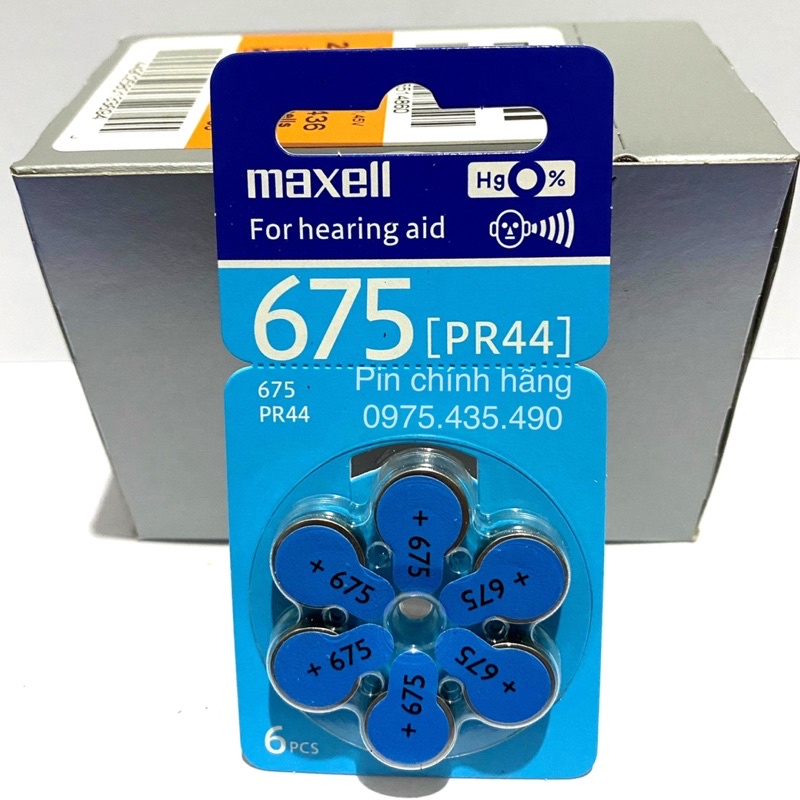 Pin Máy Trợ Thính Maxell PR48-13 / PR44-675 / PR536-10 / PR41-312 Chinh Hãng Vỉ 6 Viên