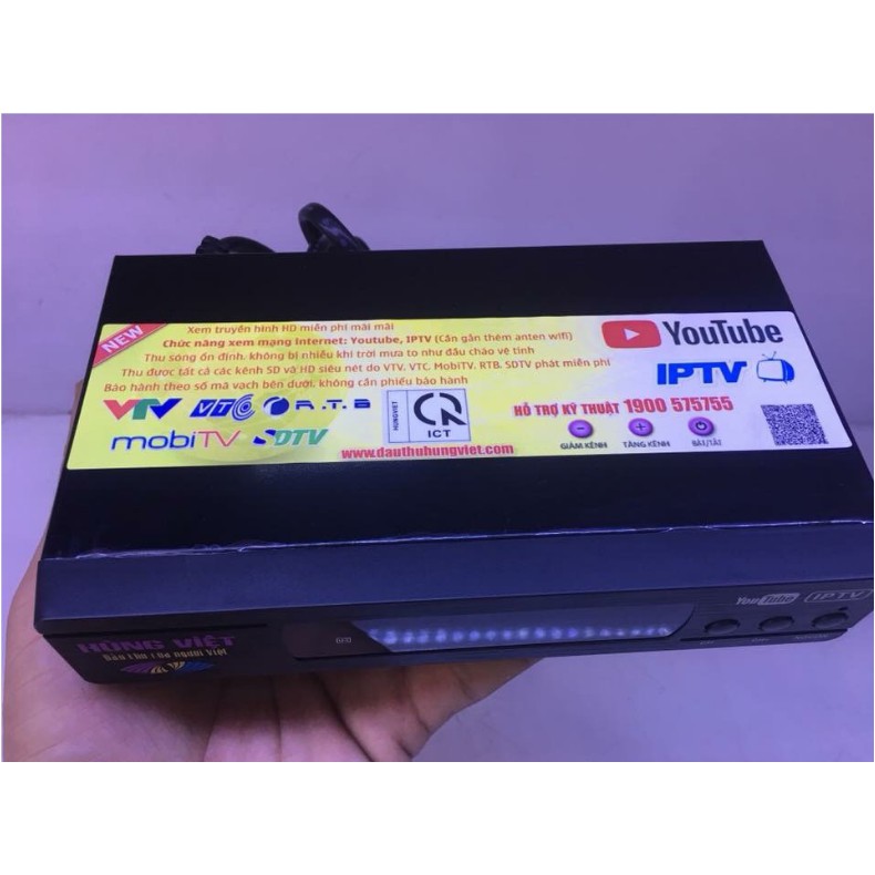 Đầu Thu Dvb-T2 Mặt Đất TS123 và Anten 15m hỗ trợ Xem Youtube