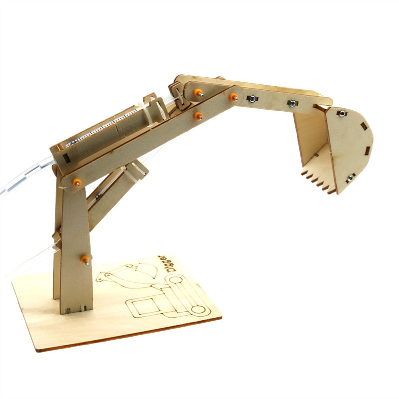 Máy Xúc Thủy Lực Hoàn Toàn Bằng Gỗ Đồ Chơi Stem dành cho trẻ em