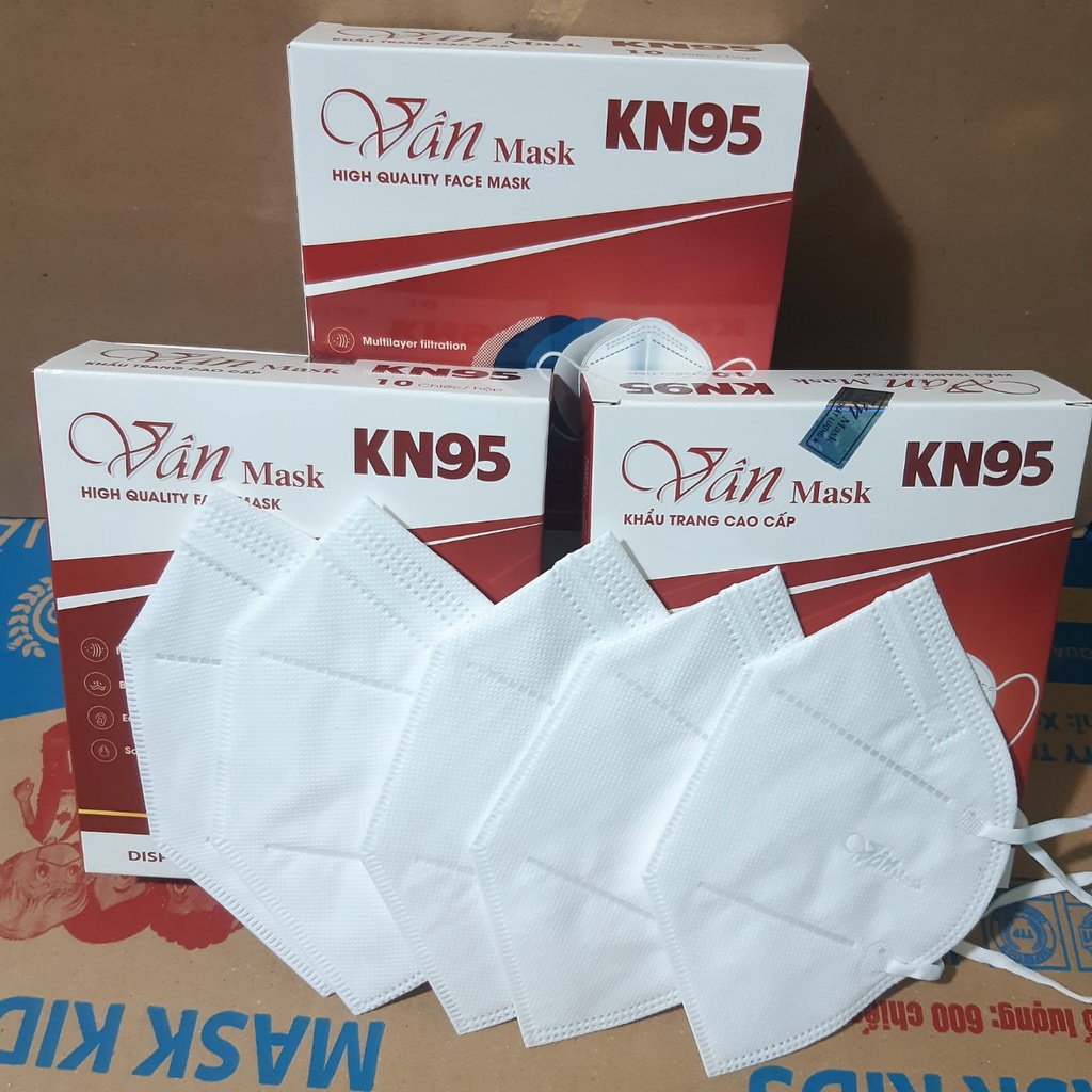 [Một Thùng] Khẩu Trang KN95 N95 Vân Mask Có Và Không Van Xuân Lai 5 Lớp Chống Bụi Mịn PM2.5 Hộp 10C Có Kẹp Ghim