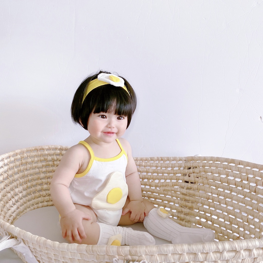 Bộ áo liền quần in hoạt hình dễ thương cho trẻ sơ sinh