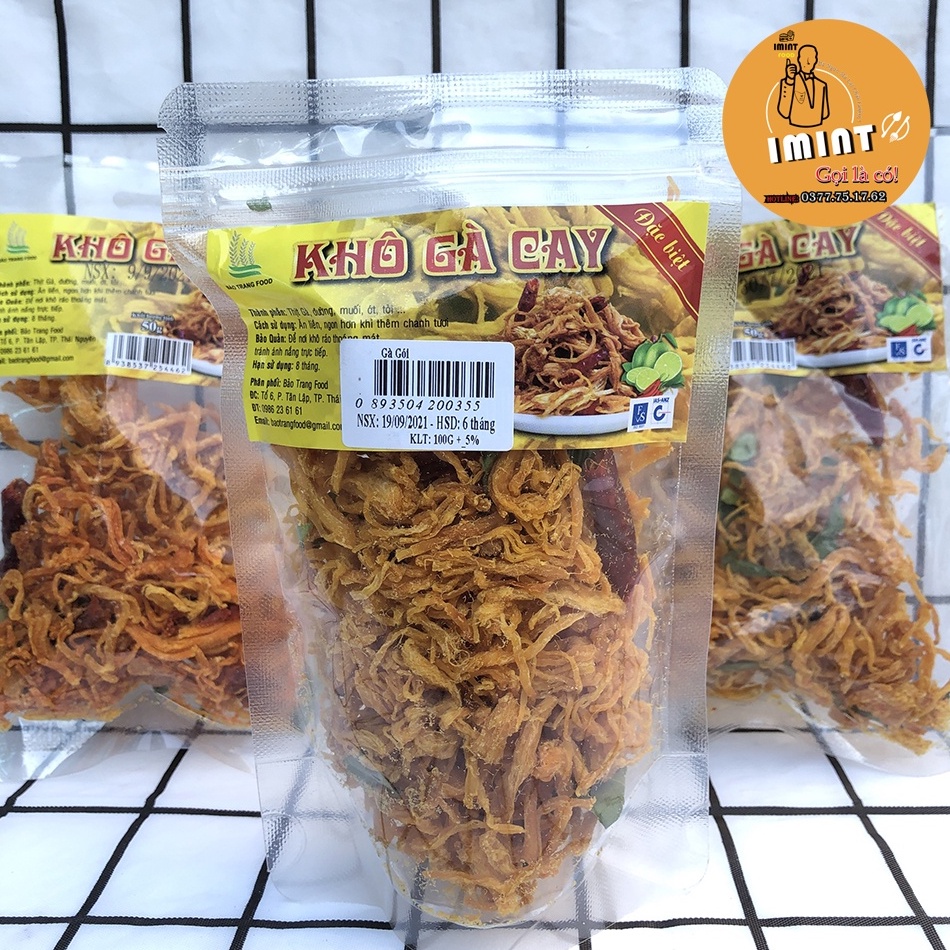  Khô gà lá chanh xé sợi loại ngon, gói 100g | IMINT FODD