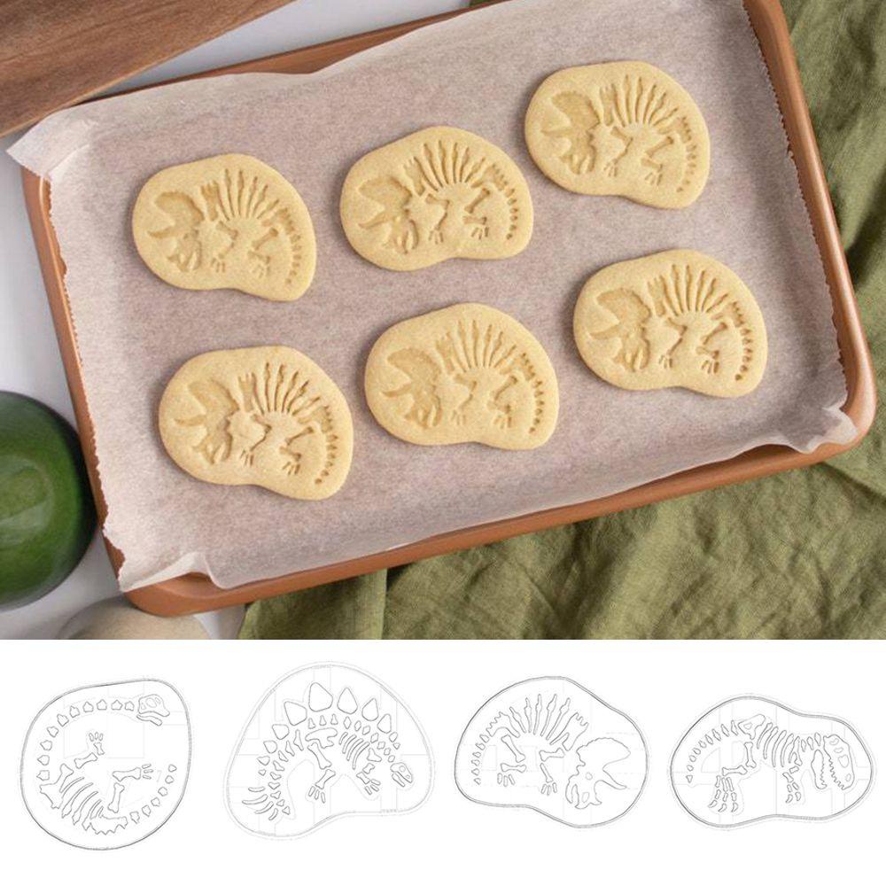 Set 4 Khuôn Làm Bánh Quy Hình Đầu Lâu / Khủng Long Độc Đáo