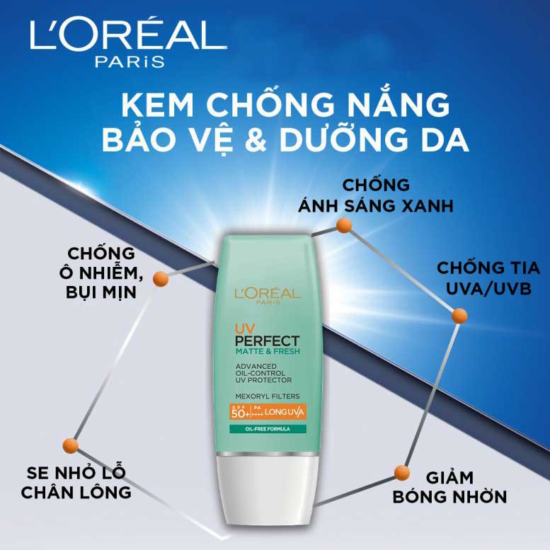 Kem chống nắng Loreal 30mlHiệu quả 12 giờAn toànTránh tia UVKhông nhờnThay thế kem lótTrắng daChống trôi