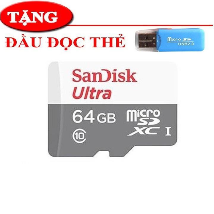 Thẻ nhớ 64GB chuyên dụng cho camera - 64GB - ultra lưu trữ khủng tặng kèm đầu đọc thẻ