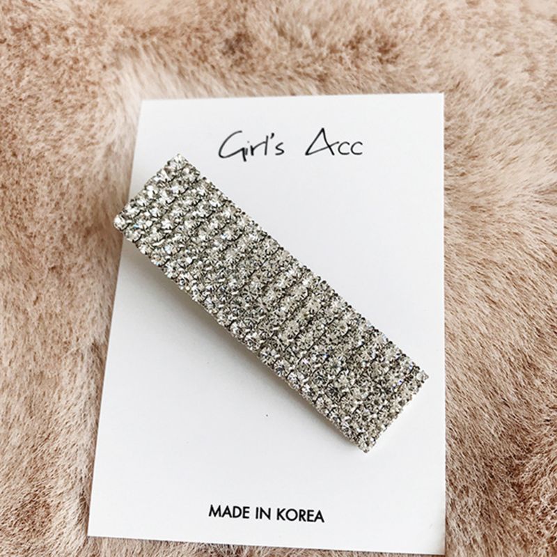 Flgo Kẹp Tóc Hợp Kim Hình Chữ Nhật Phong Cách Vintage Hàn Quốc Cho Nữ