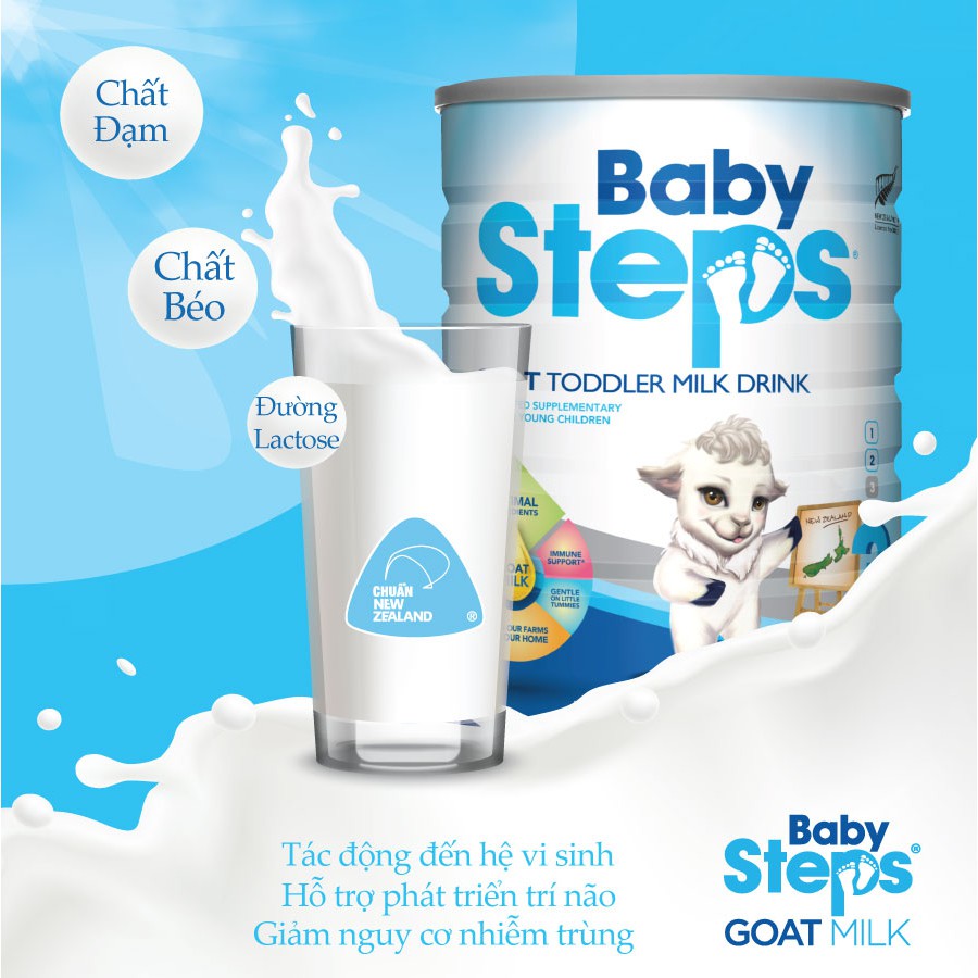 Sữa Dê Công thức Baby Steps Số 3 Goat Toddler Milk Drink 900gr