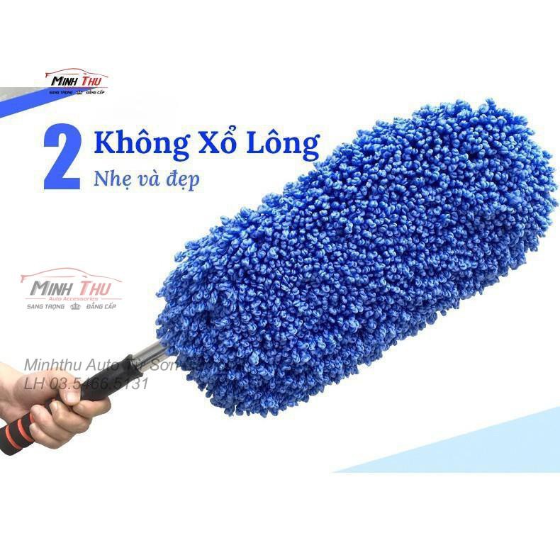 Chổi Nano Lau Rửa Xe Chuyên Dụng Sợi Dầu Microfiber - Cán Kéo Dài