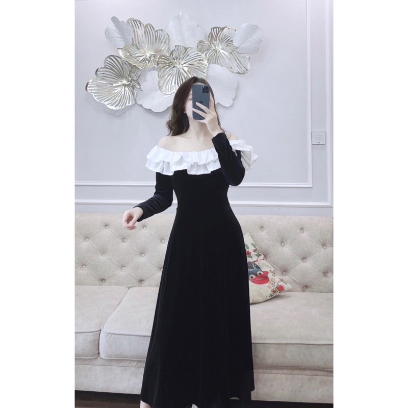 VÁY NHUNG BÈO NGANG DÁNG DÀI