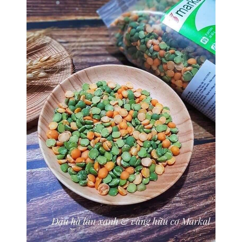 Đậu Hà Lan hữu cơ Markal của Pháp ( xanh và vàng ) 500g có tách lẻ