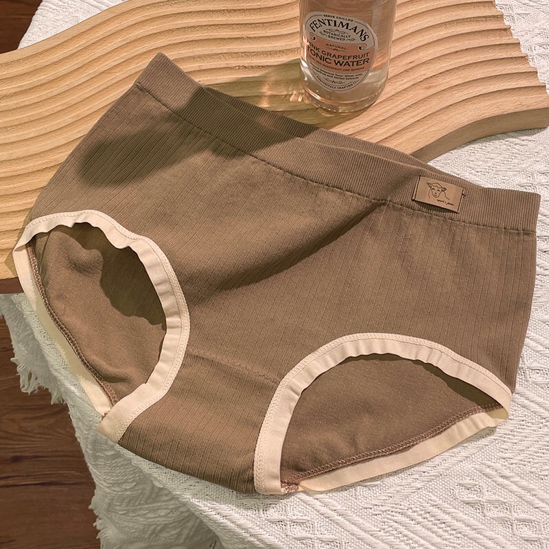 Quần Lót Cotton Đáy Cao Không Đường May Co Giãn Thoáng Khí Thoải Mái Cho Nữ
