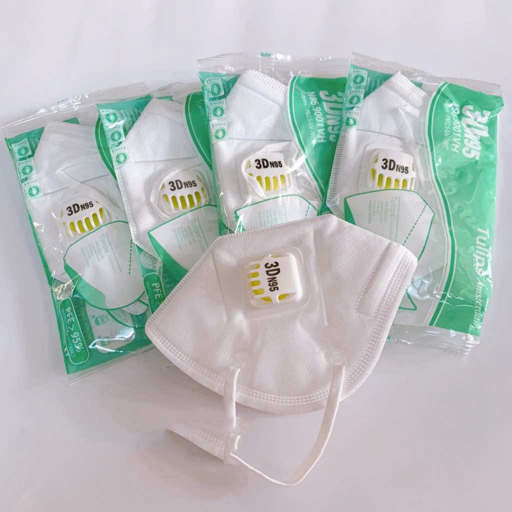 ✅ [CHÍNH HÃNG] Khẩu Trang 3D N95- Tulips N95.9001VH (Có Van), Lọc Bụi PM2.5 Siêu Mịn 95% -VT0682