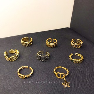 nhẫn dior đinh đá thương hiệu sang chảnh ( tuỳ chỉnh size theo ý )