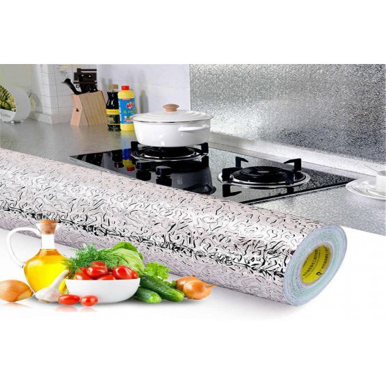 Cuộn giấy bạc dán tường nhà bếp chống thấm dầu, thấm nước tiện dụng 3mx60cm