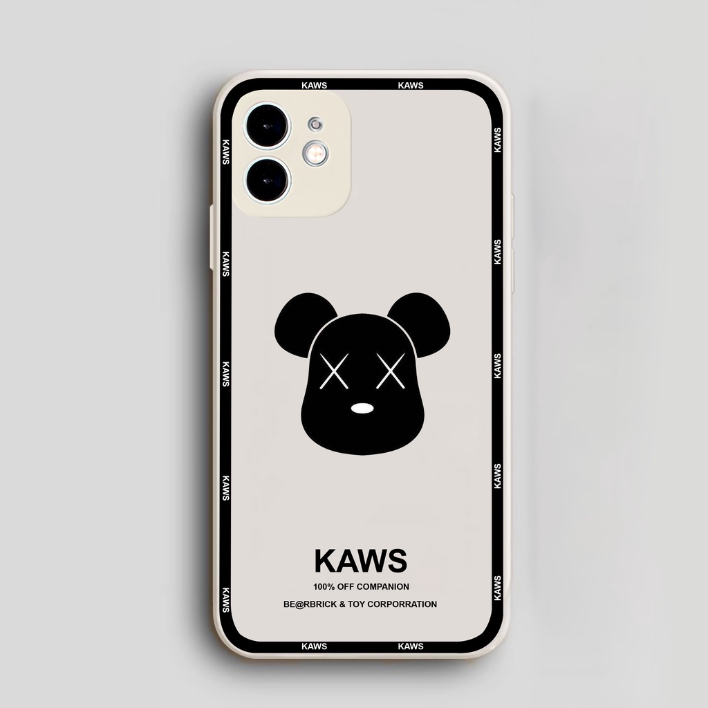 Ốp lưng iPhone 6/6s/7/8/X/XS/11/12/13 Pro Plus Max viền vuông chống sốc bảo vệ camera silicon mềm Hình KAWS Ka2728