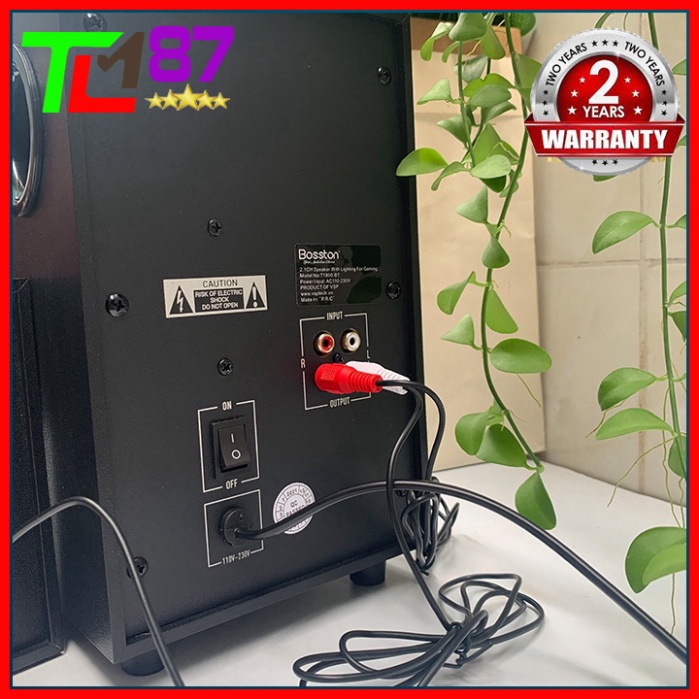 Loa Máy Tính PC Laptop Để Bàn Công Suất Lớn Bluetooth 2.1 BOSSTON T1800 Đèn LED RGB - Loa Nghe Nhạc Mini Có Dây Gaming