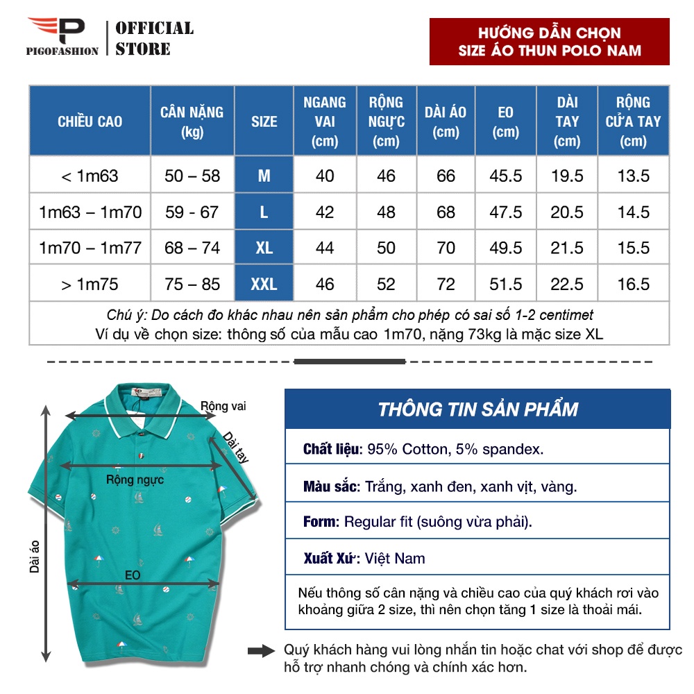 [Mã LTBAUAB19 giảm 7% đơn 99K] Áo thun nam cổ bẻ họa tiết con thuyền phối bo Pigofashion AHT27 màu vàng, chọn nhiều màu.
