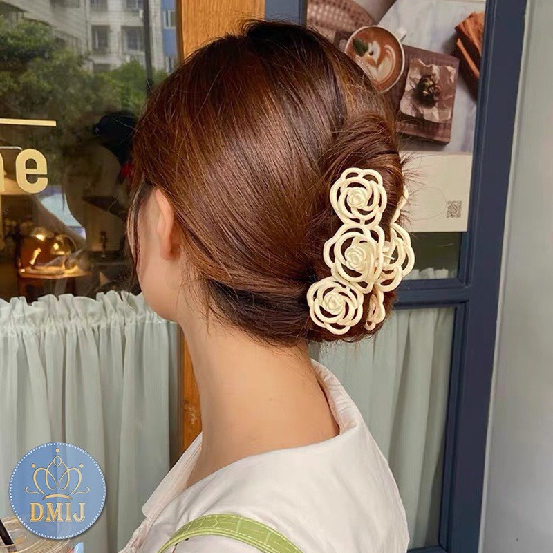 Kẹp tóc lò xo hoa hồng nữ tính sang chảnh hàn quốc K126