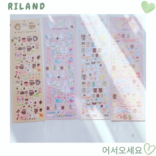 Sticker mini thỏ, gấu, trái tim cán nhũ trang trí toploader, polcol